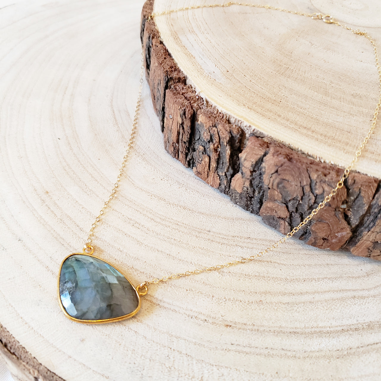 Labradorite Triangle Necklace