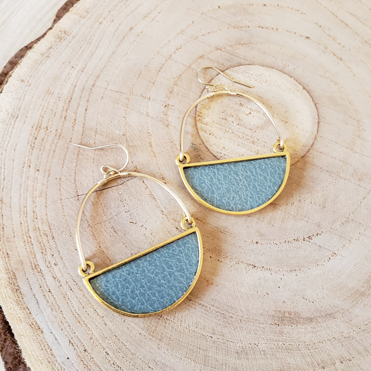 Half Circle Textile Earrings