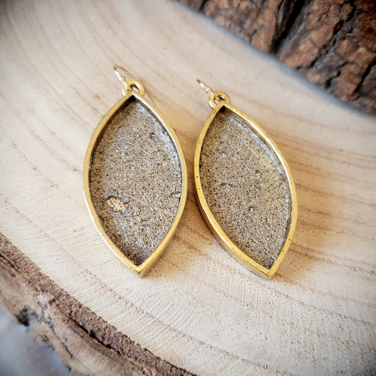Navette Drop Textile Earrings