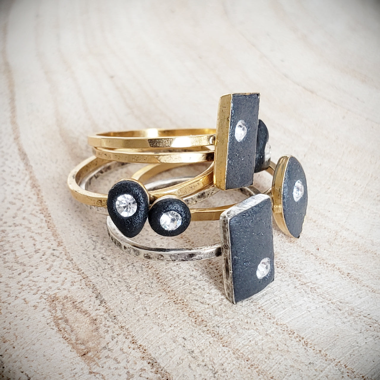 Dainty Minimalist Black Ring