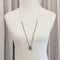 Bronze Disc on Green Amethyst Necklace