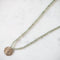 Bronze Disc on Green Amethyst Necklace