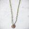 Bronze Disc on Green Amethyst Necklace