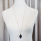 Black Minimal Navette Necklace