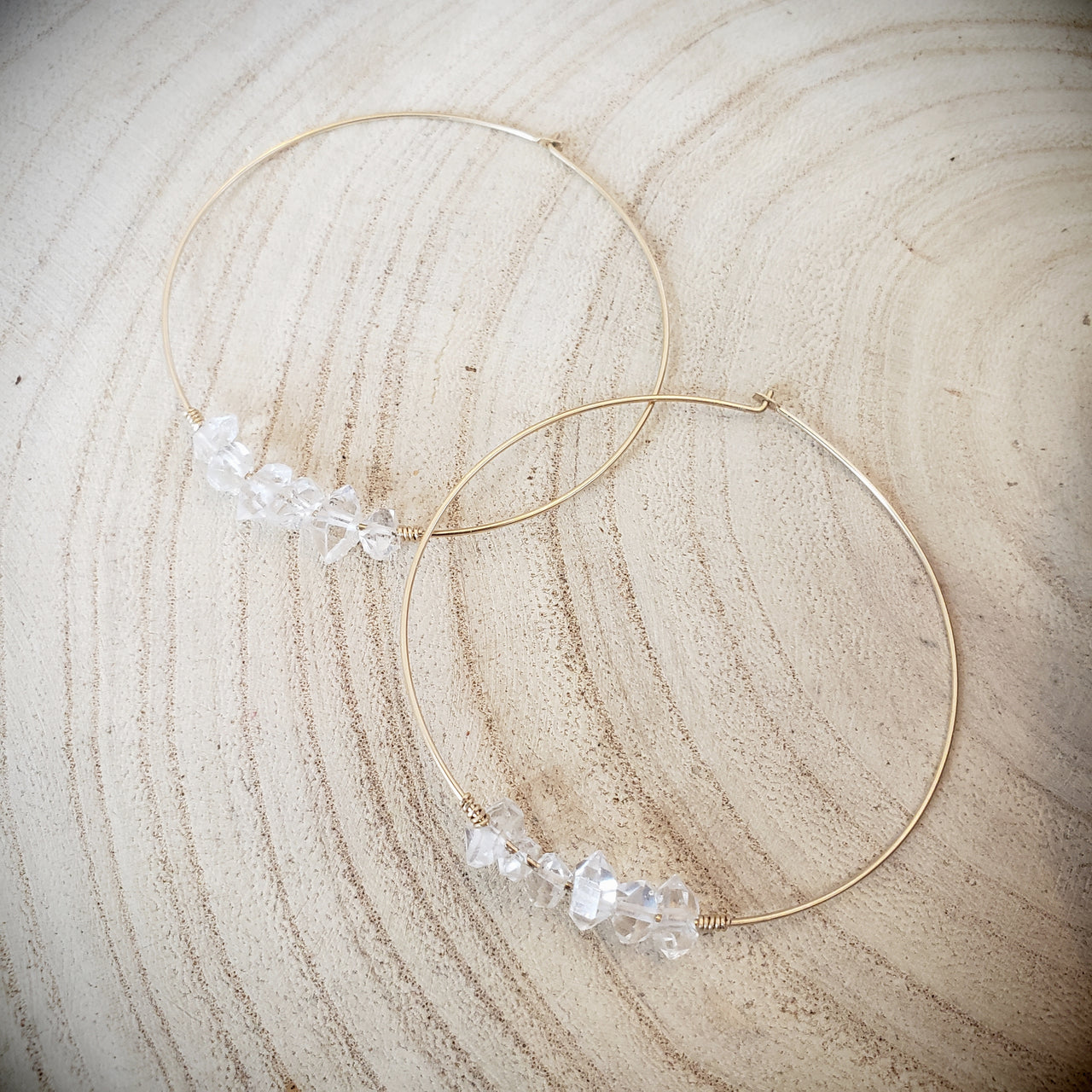 Herkimer Diamond Hoop Earrings