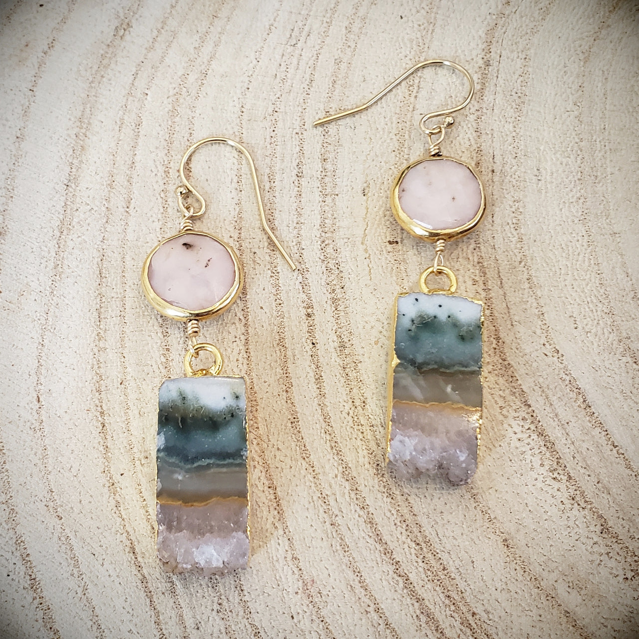 Amethyst Slice Earrings