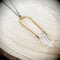 Golden Arc Crystal Long Necklace