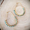 Beaded Oblong Hoop Earrings