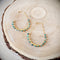Beaded Oblong Hoop Earrings