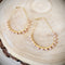 Beaded Oblong Hoop Earrings