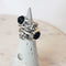 Geometric Black Sparkle Ring