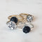 Geometric Black Sparkle Ring