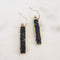 Black Crystal Sparkle Rectangle Earrings