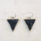 Medium Black Crystal Sparkle Triangle Earrings