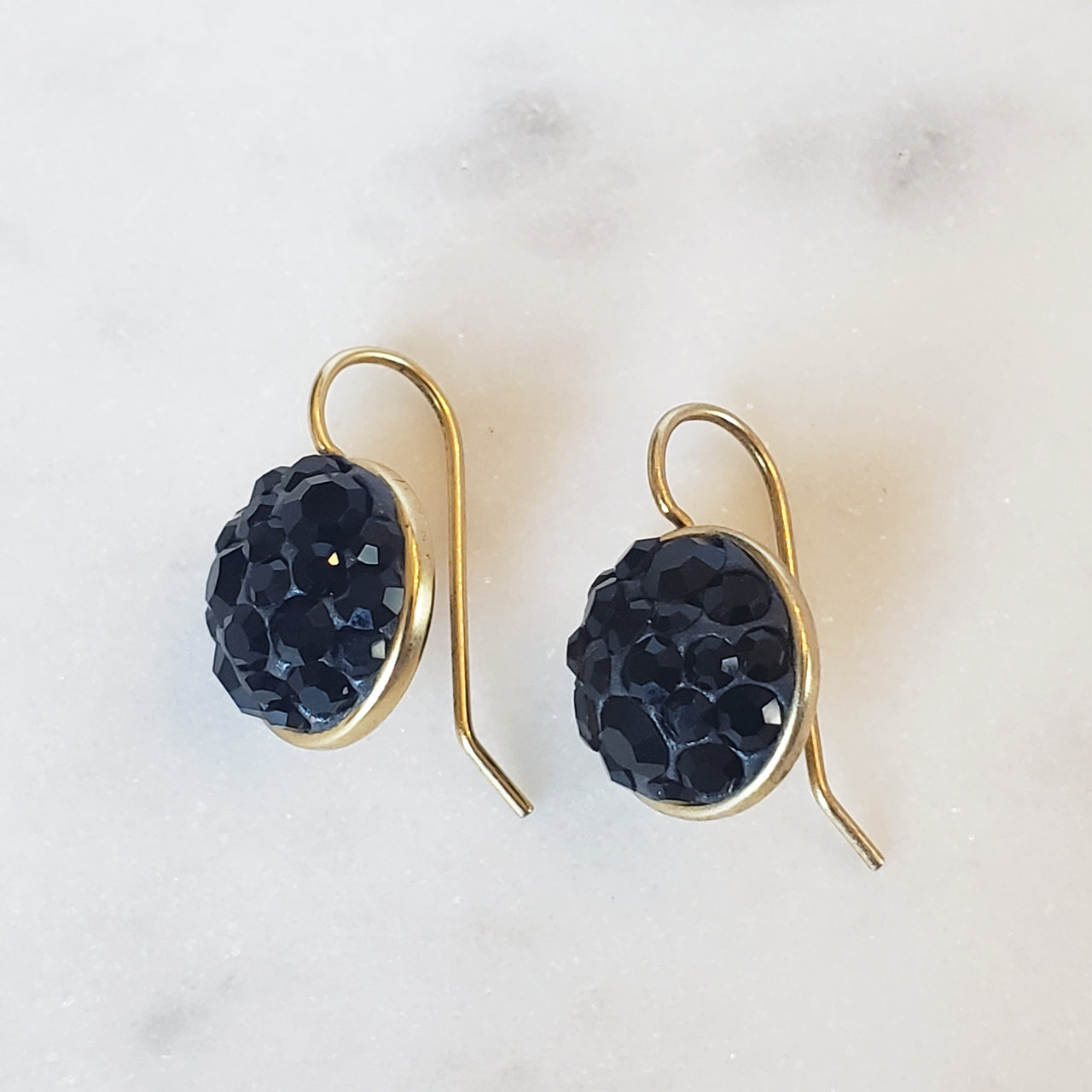 Black Crystal Sparkle Earrings