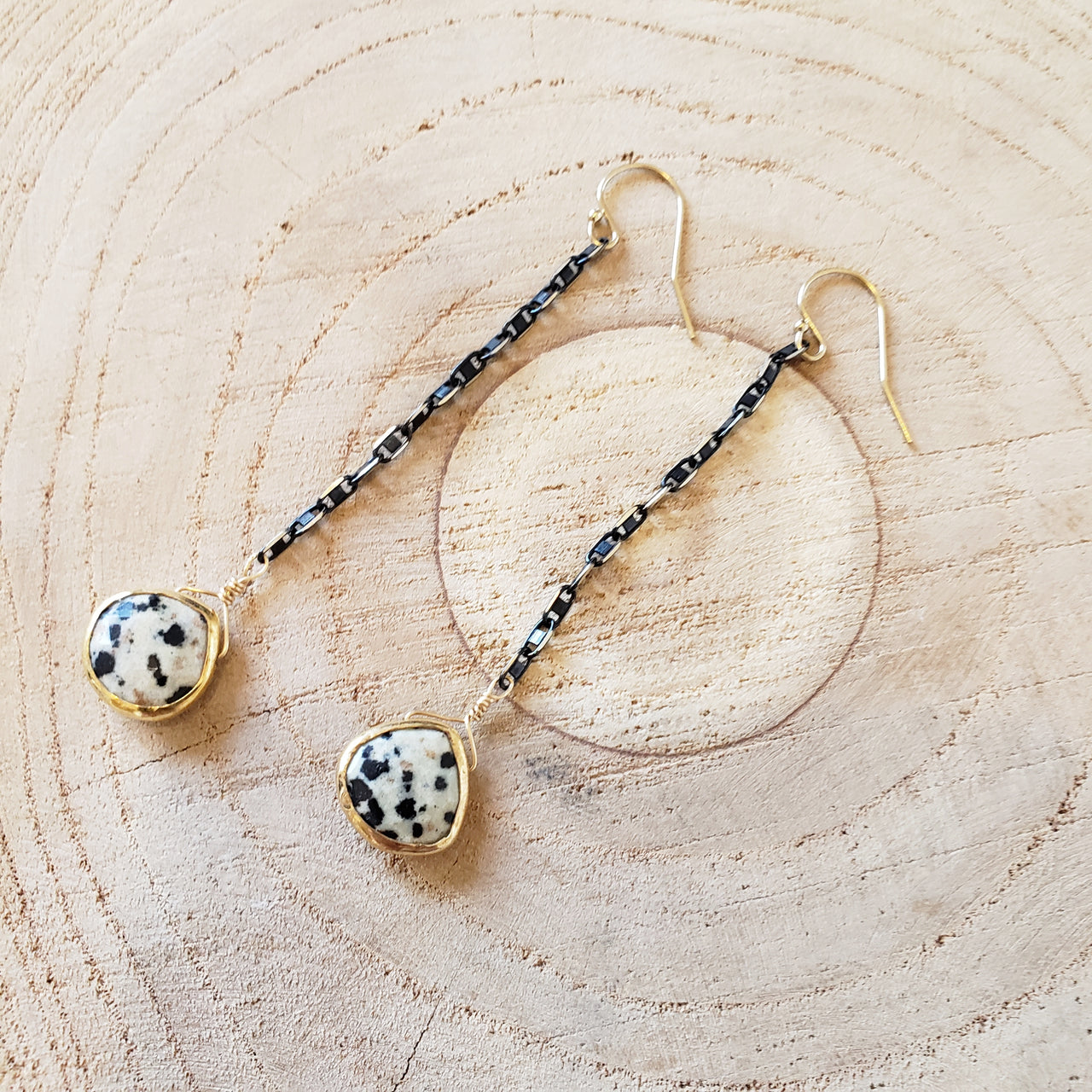 Dalmatian Jasper Drops Earrings