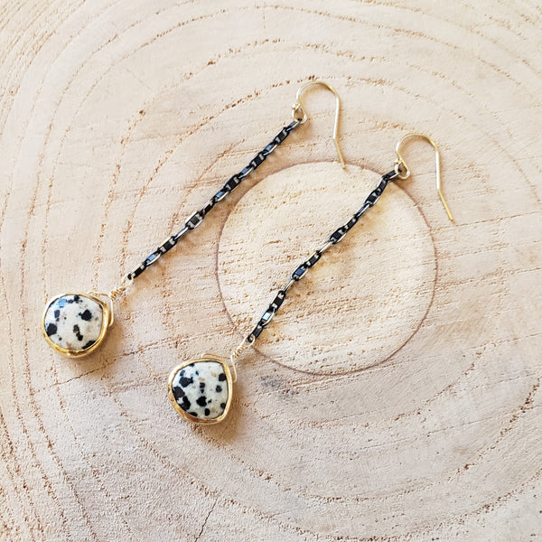 Dalmatian Jasper Drops Earrings