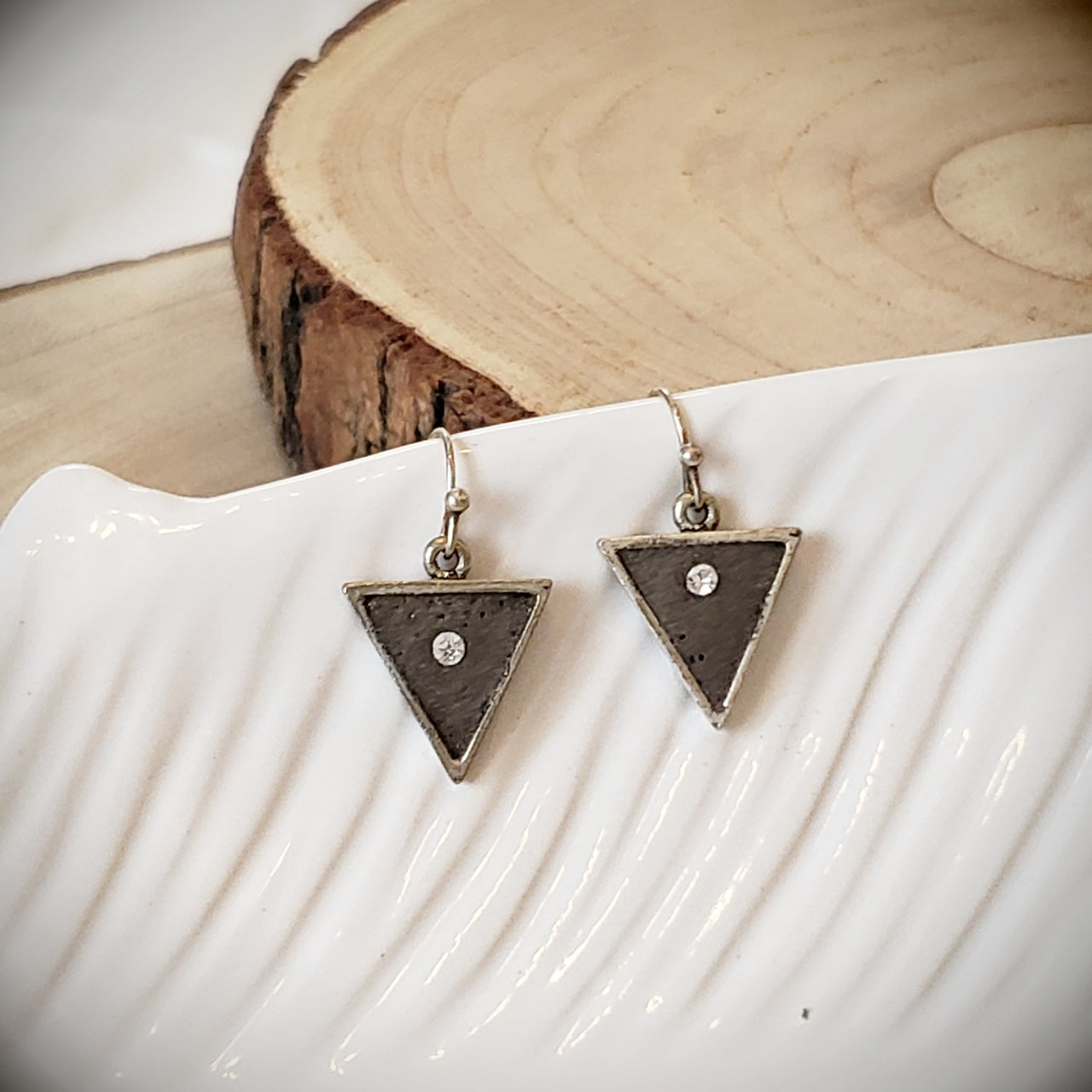 Triangle Concrete Earrings
