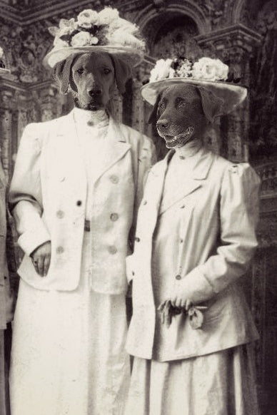 "Off To A Garden Party" Pair Pet Portrait