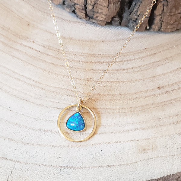 Boulder Opal Circle Necklace