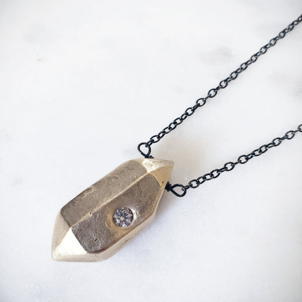 Bronze Crystal Necklace