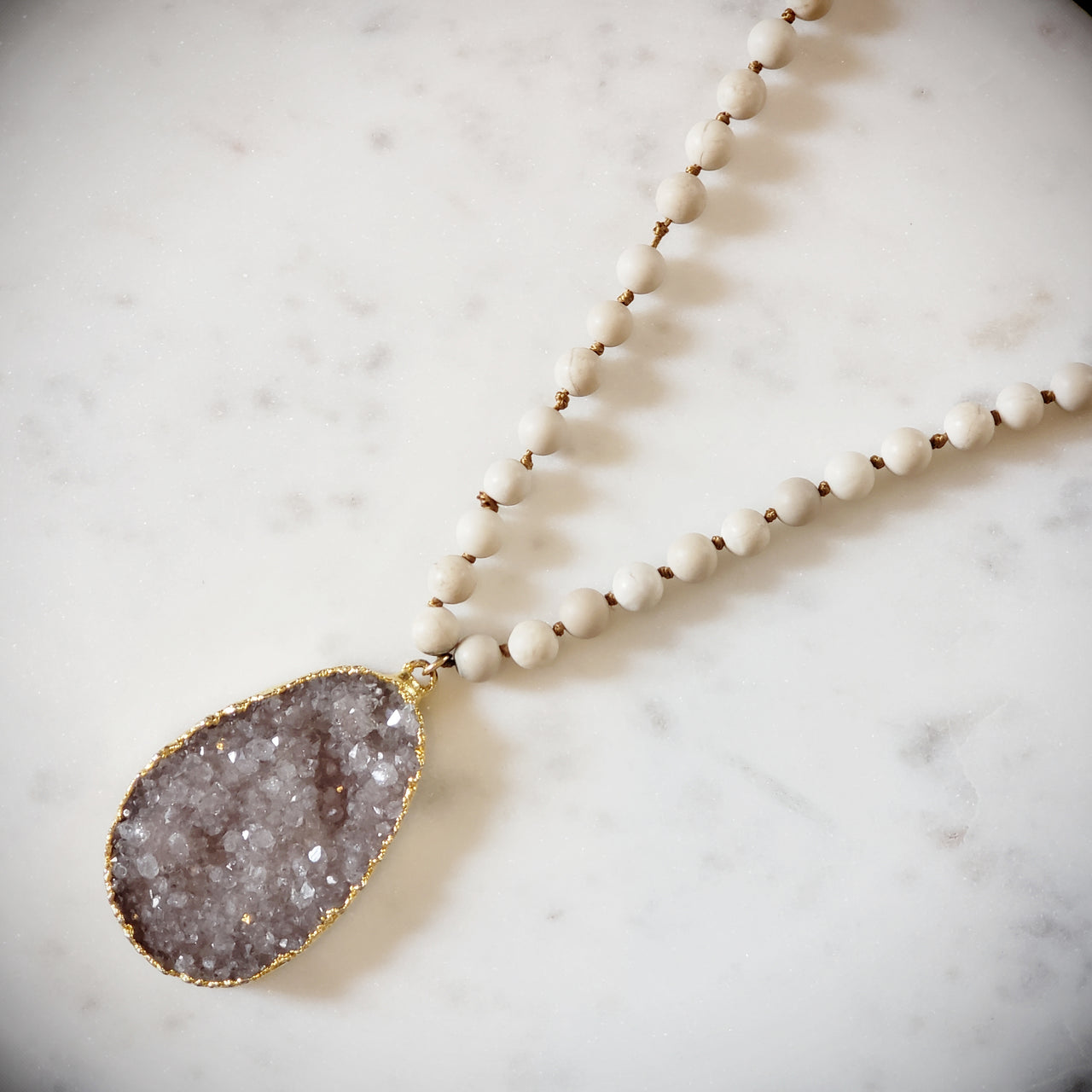 Jumbo Druzy Beaded Necklace