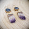 Amethyst Slice Earrings