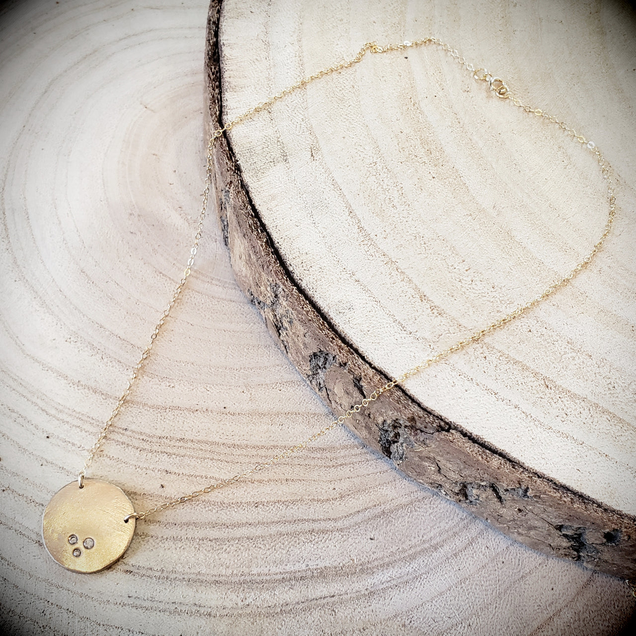 Bronze Disc Necklace