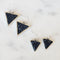Medium Black Crystal Sparkle Triangle Earrings